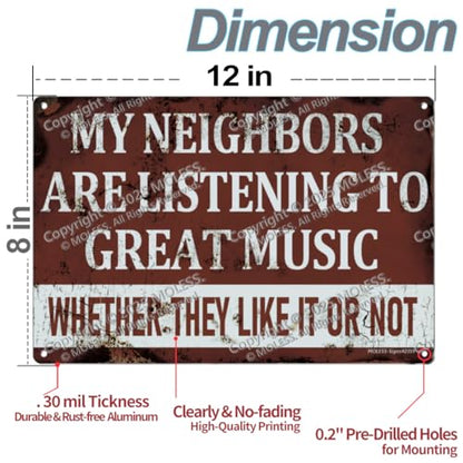 12x8″ Metal Sign (Great Music)