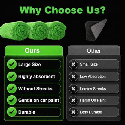 Car Drying Towels (New Car Towels - Green / 35.4" x 23.6" - 1pcs)