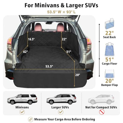 SUV Cargo Liner for Dogs (Black / Large Extended (With Flaps) 93")