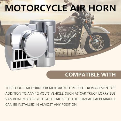 Car Horn 150dB Air Horn Kit for Motorcycle chrome Train Horn with button