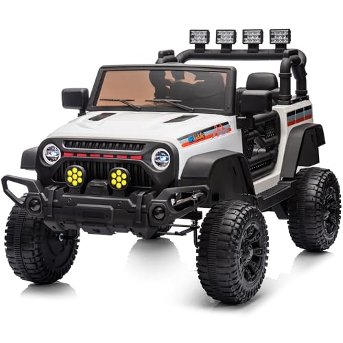 12V Kids Ride on Car Truck (White)