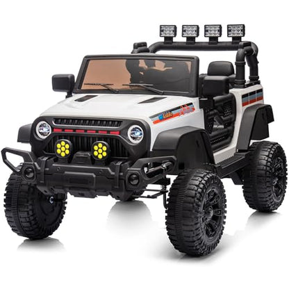 12V Kids Ride on Car Truck (White)