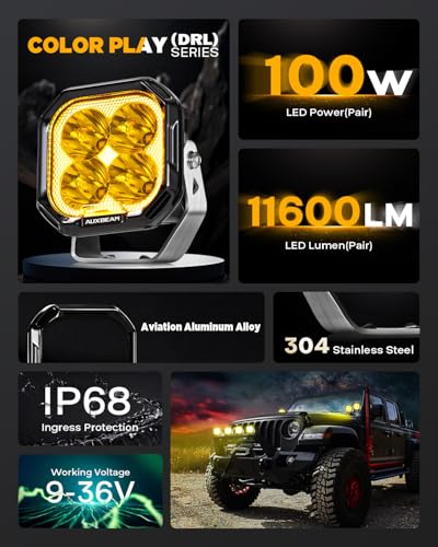Color Play Series 3" LED Pods Hyper Spot Beam Driving Lights 2 (Color Play 3" Spot Beam)