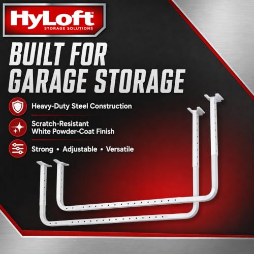 33 in. x 34 in. Adjustable Garage Ceiling Mount Storage Rack Kit (White / One Pack)