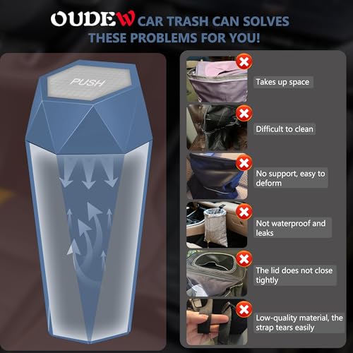 Car Trash Can with Lid (Dark Blue-2Pcs)