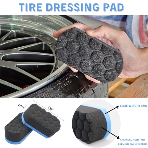 7PCS Car Wheel Rims Detail Cleaning PRO Wash Kit (7-Pack / Blue/Black)