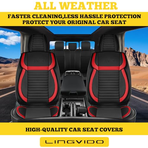 Car Seat Covers Full Set (Black+Red / Full set)