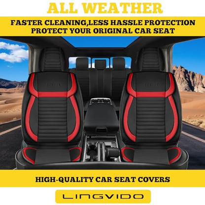 Car Seat Covers Full Set (Black+Red / Full set)