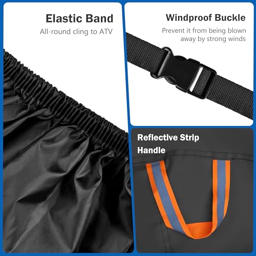 ATV Cover Waterproof Heavy Duty Universal Quad Cover Outdoor Storage Cover 4 Wheeler UV Protection for Polaris Yamaha Honda Suzuki Kawasaki (Black / A2-82.7''L x 47.2''W x 45.2''H)
