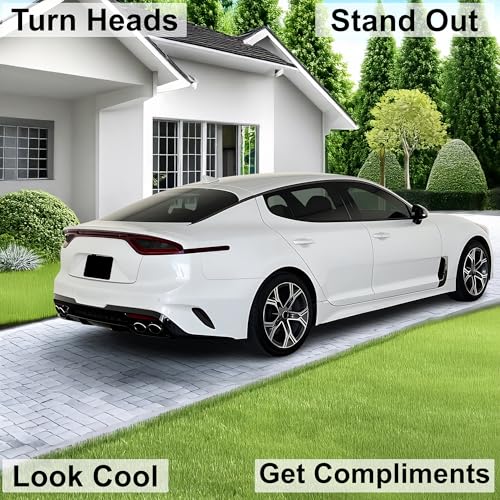 Tail Light Sidemarkers Rear Reflectors Lamp Precut Tint Kit Compatible with and Fits Kia Stinger GT (Side Reflectors & Tail Lights / Dark Smoke)