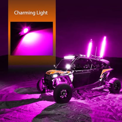 4 PCS Pink Purple LED Rock Lights Underglow Wheel Well Fender Pods (Purple / 4Pcs Pods)