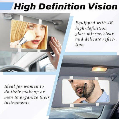 2 PCS Car Sun Visor Mirror (White)
