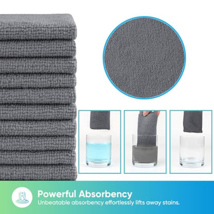 Microfiber Cleaning Cloth 100PK (Grey / 11.5 x 11.5 Inch)