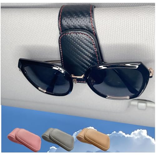 Leather Sunglass Clip for Car Visor (Carbon Fiber)