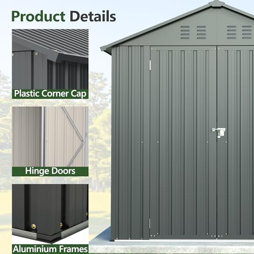 Outdoor Storage Shed (6x6 Ft-without window / Black)