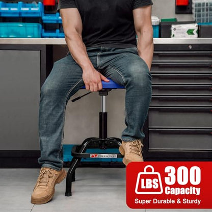 Shop Stool with Backrest (Blue)