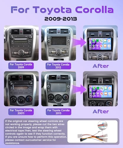4G+64G Android 15 Car Stereo Radio for Toyota Corolla 2009