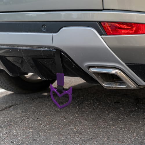 2 Pcs Devil Heart Shaped Car Handle Strap (Purple)
