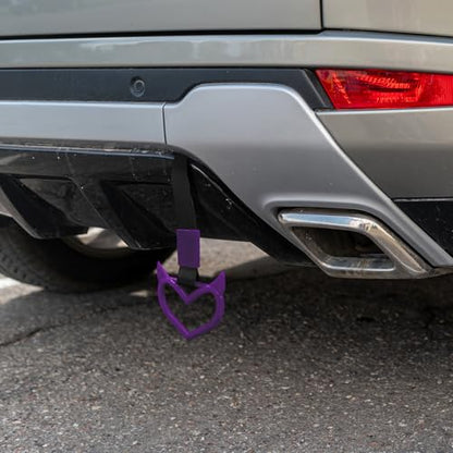 2 Pcs Devil Heart Shaped Car Handle Strap (Purple)
