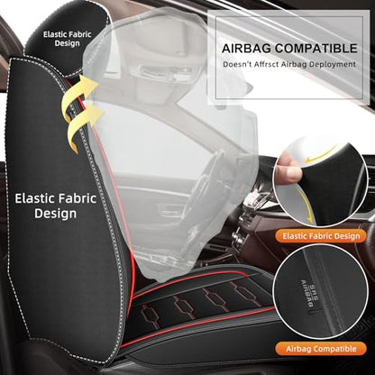 Custom Fit for Honda Ridgeline Seat Covers 2006 (016# Redline / Incompatible With Front Seats Armrest)