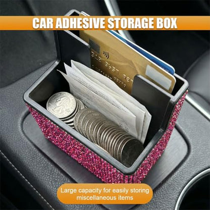Bling Car Dashboard Storage Box (RoseRed)