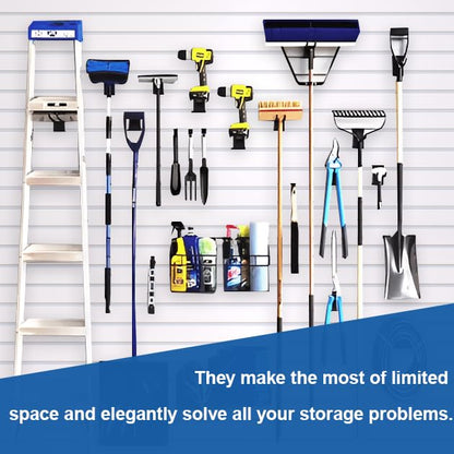 20 PCS Slatwall Accessories Kit for Garage Rooms Shops Storage Organizing Display (20 pcs / Black)