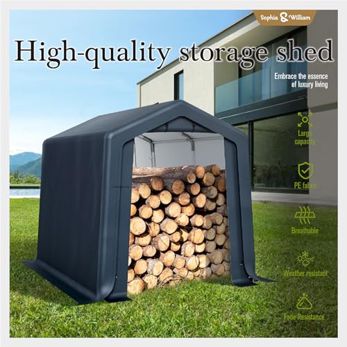 Storage Shed 6x10 ft Portable Garage Heavy Duty Carport (6x10 ft)