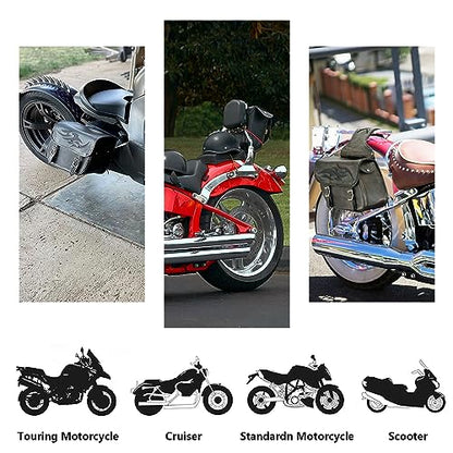 Motorcycle Saddle Bags Leather Motorcycle Luggage Bag with Gun Holsters For Softails Sportsters and Choppers Waterproof Luggage Bags (14" x 12" x 10" / Brown Leather)