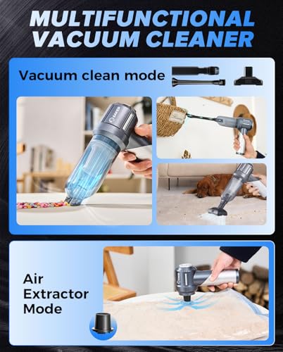 Handheld Car Vacuum Cordless Portable 17000PA Foldable HL133 Silver (Silver)