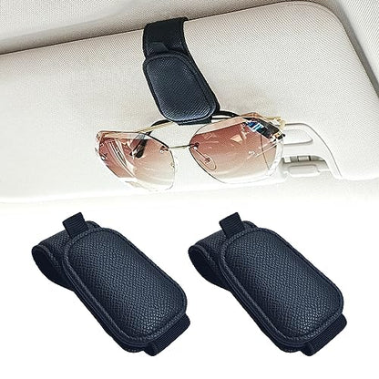 2 Packs Magnetic Sunglass Holder for Car Visor (Black / 2pcs)
