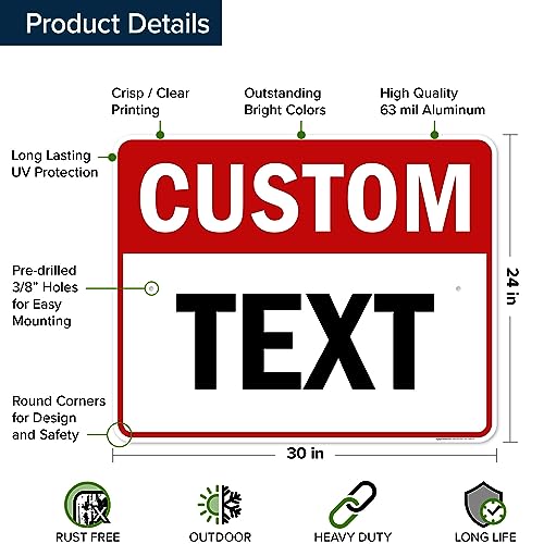 Custom Sign Custom Sign for Business (Header - Horizontal / 24x30 - Aluminum)