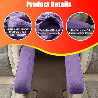 2PC Car Front Seat Armrest Covers (Purple-2PC)