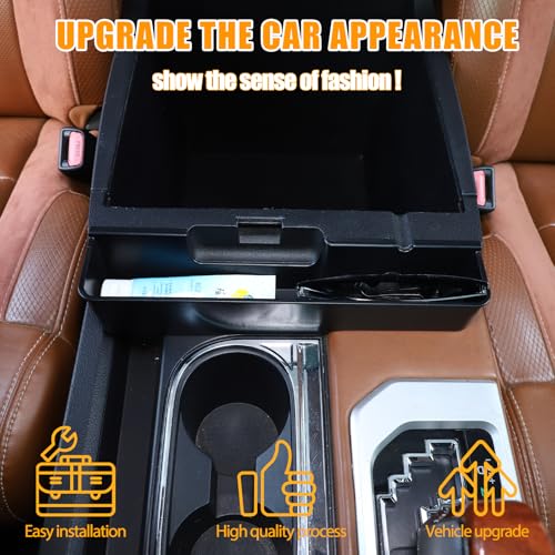 Car Center Console Armrest Box Storage Box Organizer Compatible with Toyota Tundra 2014