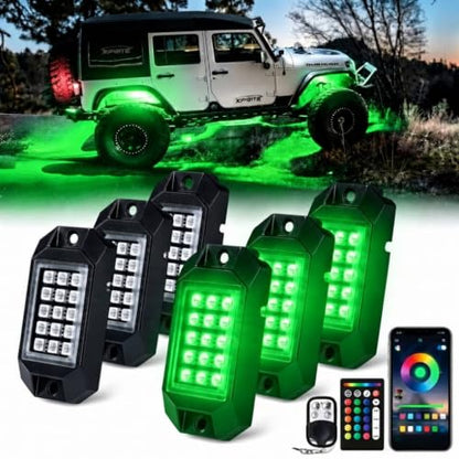 Bluetooth Rock Lights Multicolor Neon Accent Lights Underglow Kits (6 Pods / Standard Housing)
