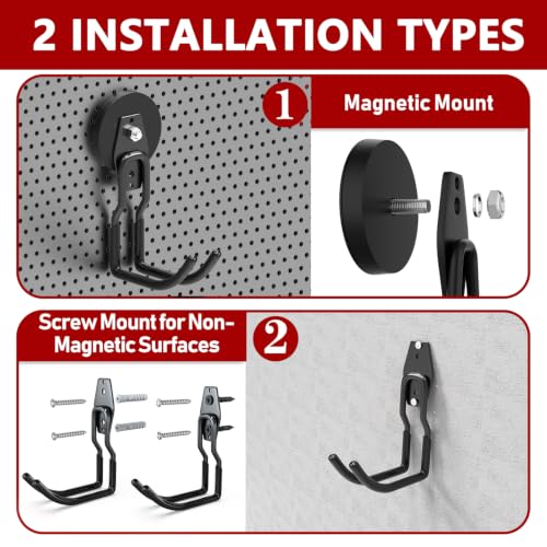 Heavy Duty Magnetic Hooks (2.6"x4-ZMJ / Black)