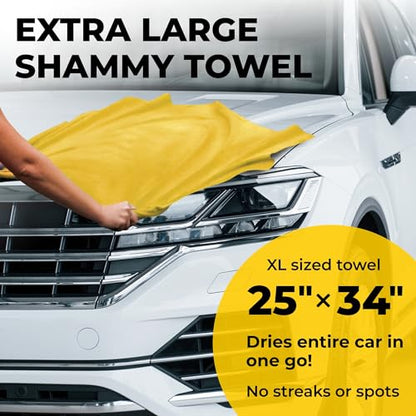 XL Shammy Towel for Car (Yellow / 1 Pack (25" x 34"))