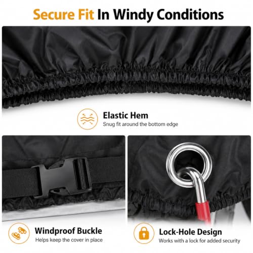 Motorcycle Cover All Season Universal Weather Waterproof Motorbike Cover with Lock (XXL)