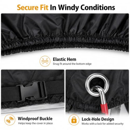 Motorcycle Cover All Season Universal Weather Waterproof Motorbike Cover with Lock (XXL)