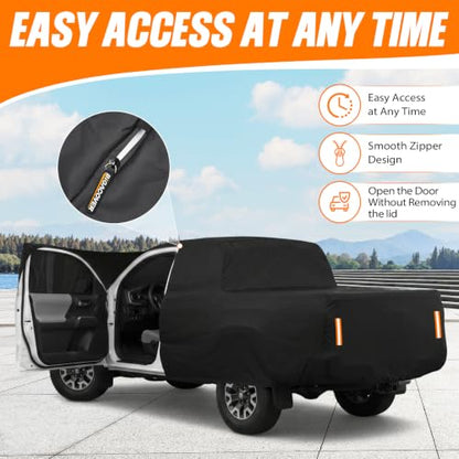 Car Cover for Chevy Silverado 1500 Crew Cab 6.6 ft Bed 2000 (Black / for Chevy Silverado 1500 Crew Cab 6.6ft 2000-2023)