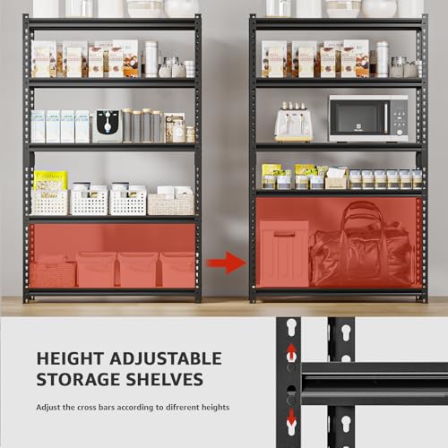 2000LBS Storage Shelves 5 Tier Garage Shelving Heavy Duty (5T 35.8" W x 15.8" D x 72" H)