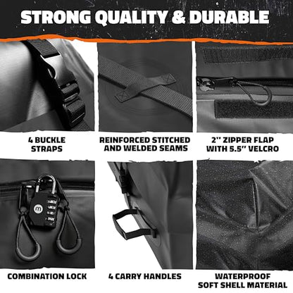 64"x39"x6" Extendable Heavy Duty Roof Rack Basket & 16 Cu Ft Waterproof Cargo Bag for Top of Car (Basket+Bag: 64"x39"x6")