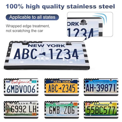 2 Pack License Plate Frames (Grey and Black)