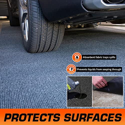 Premium Garage Floor Mat (19’ x 3’9”, Set of 2 (COMBINED SIZE: 19’ x 7’6”) / Charcoal)