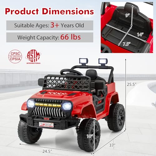 Kids Ride On Truck (Red / 37" × 24.5" × 25.5'')