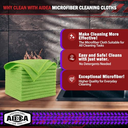 Microfiber Cleaning Cloth (Green / 10PK)