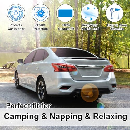 Window Shades for Nissan Sentra 2014 2015 2016 2017 2018 2019 Accessories Car Side Full Windows Rear Triangular Windshield Sun Shade Sun UV Rays Privacy Protection for Camping Napping 8PCS (Nissan Sentra 2014 2015 2016 2017 2018 2019)