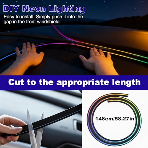 59" RGB LED Strip Lights for Car Interior