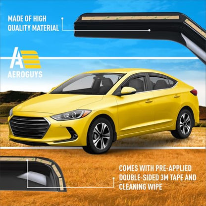 Extra Durable Window Deflectors in (For Hyundai Elantra 17-20)