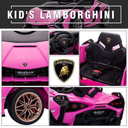 Licensed Lamborghini SIAN Kids 12V Electric Car w (Pink)