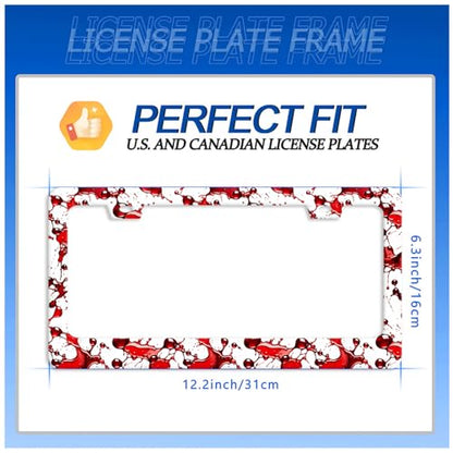 Blood Splattered License Plate Frame Stainless Steel Car Accessories (Scarry Halloween Blood Splattered)